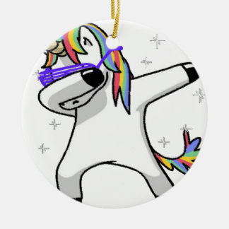 Betupfendes Einhorn Keramik Ornament