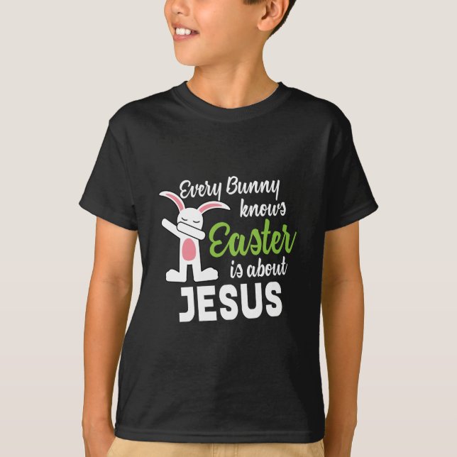 Betupfendes Häschen Ostern ist über Jesus T-Shirt (Vorderseite)