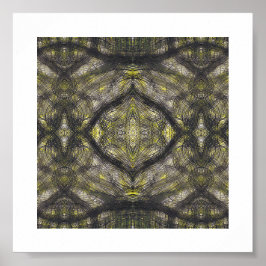 Betwixt Abstract Dark Yellow Watercolor Art Poster