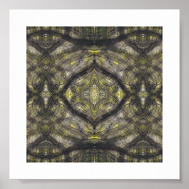 Betwixt Abstract Dark Yellow Watercolor Art Poster (Vorne)