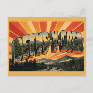 Betws-y-Coed Wales Vintage Reise Kunst Postkarte
