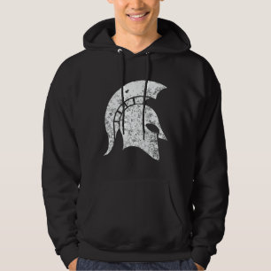 Beunruhigen-Blick spartanischer Kopf (weiß) Hoodie