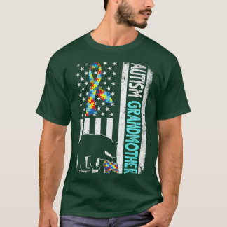 Beunruhigend amerikanischer Fahnen Autismus Großmu T-Shirt