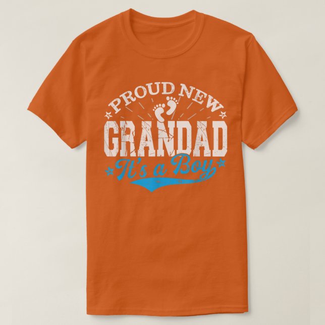 Beunruhigend Gender Offenbarung Proud New Grandad  T-Shirt (Design vorne)