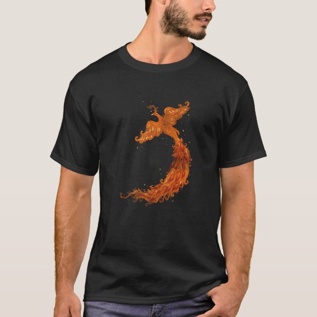 Beunruhigend Mythologie Fan Mythical Fire Bird Fly T-Shirt (Vorderseite)
