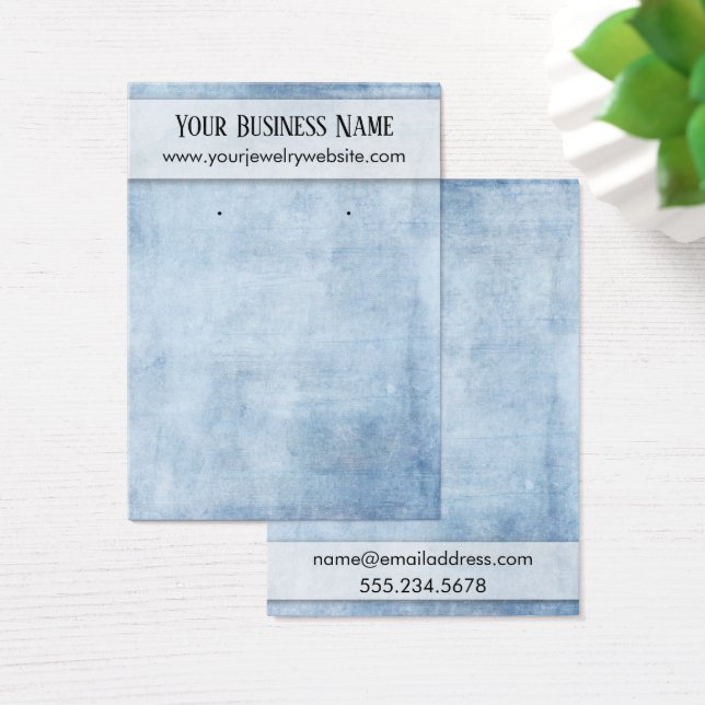 Beunruhigende Grunge Blue Earring Display Card (Schreibtisch)
