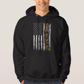 Beunruhigende US-Flagge Autismus Großvater Bewusst Hoodie