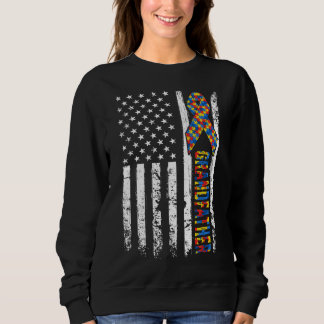 Beunruhigende US-Flagge Autismus Großvater Bewusst Sweatshirt