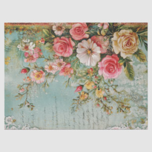 Beunruhigende Vintage Blumendekoupage Seidenpapier