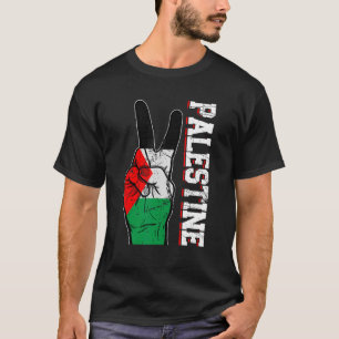 Beunruhigender Sieg Zwei Fingers Palästina-Flag-Se T-Shirt