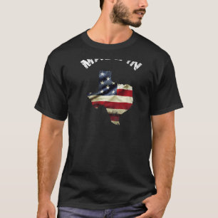 Beunruhigt Made in Texas American Flag Vintag BAC T-Shirt