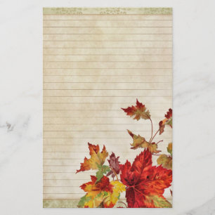 Beunruhigt mit hellem Herbst-Blätter Briefpapier