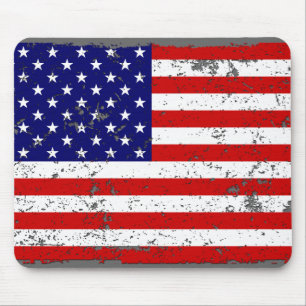 Beunruhigte amerikanische Flagge Mousepad