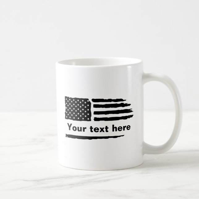 Beunruhigte amerikanische Flagge - Personalisiert  Kaffeetasse (Rechts)