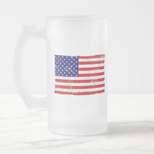 Beunruhigte amerikanische Flaggen-Glas-Tasse Mattglas Bierglas