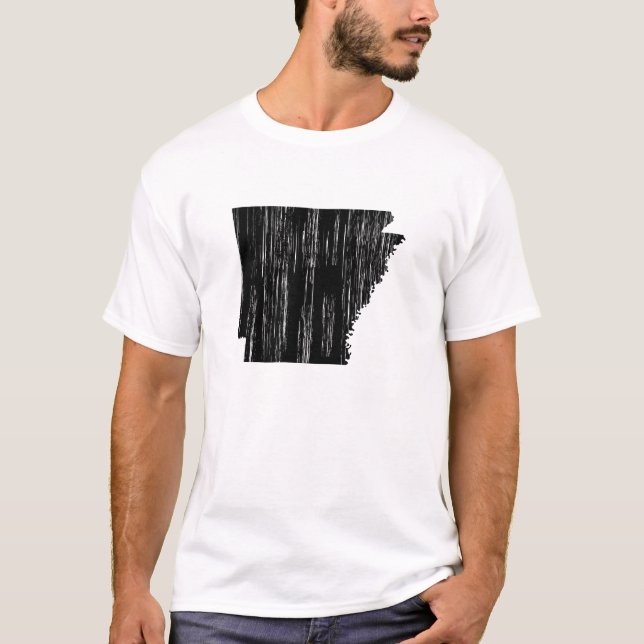 Beunruhigte Arkansas-Staats-Kontur T-Shirt (Vorderseite)