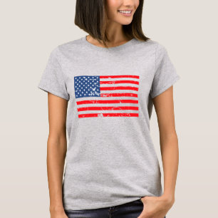 Beunruhigte Art USA-Flagge T-Shirt