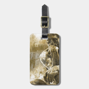 Beunruhigte Bronzestatue Auguste Rodin der Denker Gepäckanhänger