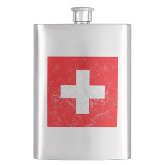 Beunruhigte die Schweiz-Flagge Flachmann