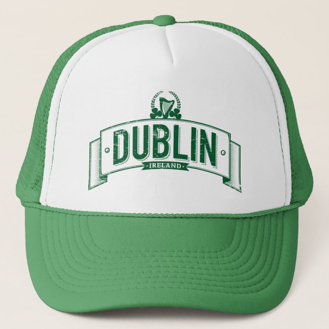 beunruhigte Dublin-Fahne Truckerkappe (Vorderseite)