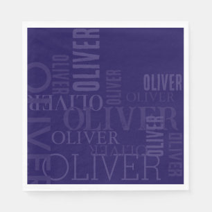 Beunruhigte dunkelblaue Coole Typografie Serviette