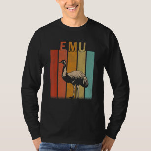 Beunruhigte Emu Men Frauen Kid Niedlich Emu Retro T-Shirt