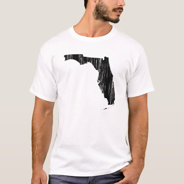 Beunruhigte Florida-Staats-Kontur T-Shirt (Vorderseite)