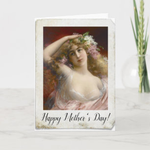 Beunruhigte Fotografie viktorianischer Dame Feiertagskarte