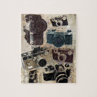 beunruhigte Fotografphotographie Retro Kamera Puzzle