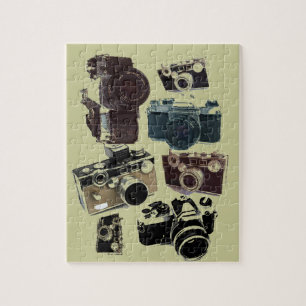 beunruhigte Fotografphotographie Retro Kamera Puzzle