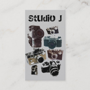 beunruhigte Fotografphotographie Retro Kamera Visitenkarte