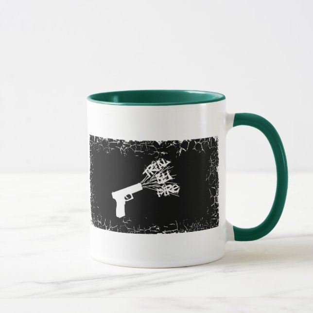 Beunruhigte Grenze 2 versah Wecker-Tasse mit Tasse (Rechts)