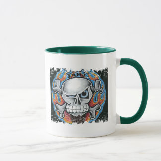 Beunruhigte Grenze 2 versah Wecker-Tasse mit Tasse