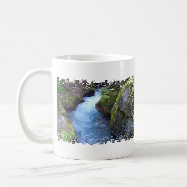 Beunruhigte Grenze - 2 versahen Wecker-Tasse mit Tasse (Links)