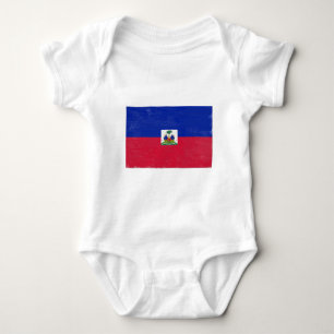 Beunruhigte haitianische Flagge Baby Strampler