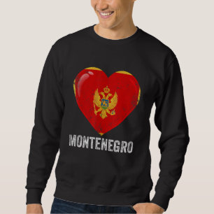 Beunruhigte Herz Montenegro Flagge Männer Frauen K Sweatshirt