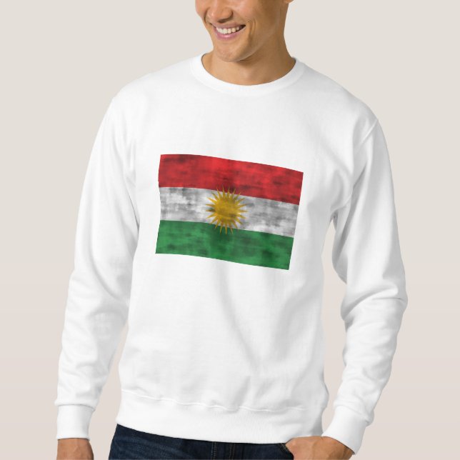 Beunruhigte Kurdistan-Flagge Sweatshirt (Vorderseite)
