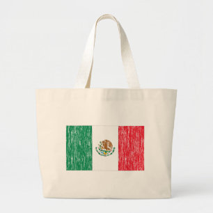Beunruhigte mexikanische Flagge Jumbo Stoffbeutel