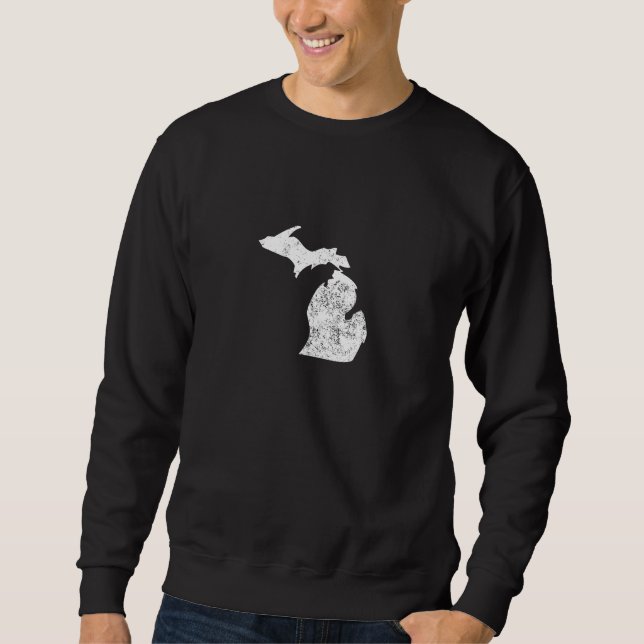 Beunruhigte Michigan-Silhouette Sweatshirt (Vorderseite)