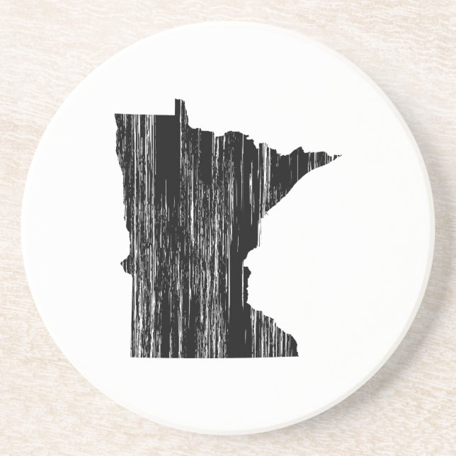 Beunruhigte Minnesota-Staats-Kontur Untersetzer (Vorne)