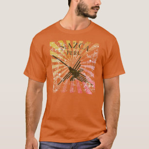 Beunruhigte Nazca Peru Hummingbird Retro Sunset T-Shirt