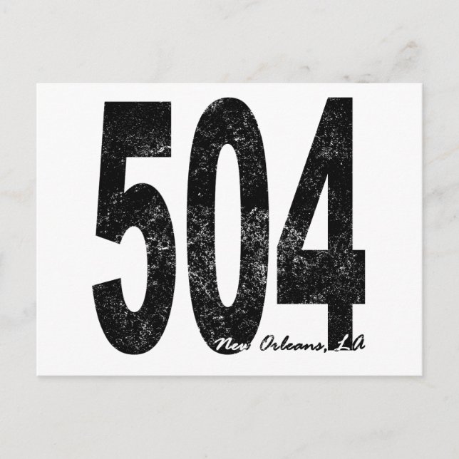 Beunruhigte New Orleans 504 Postkarte (Vorderseite)