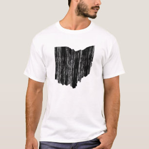 Beunruhigte Ohio-Staats-Kontur T-Shirt