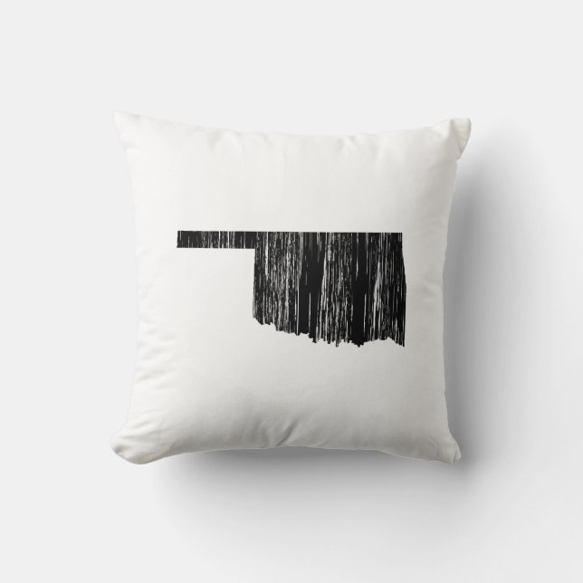 Beunruhigte Oklahoma-Staats-Kontur Kissen (Vorderseite)