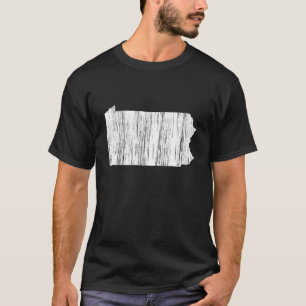 Beunruhigte Pennsylvania-Staats-Kontur T-Shirt