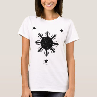 Beunruhigte philippinische Sonne u. Sterne der Art T-Shirt