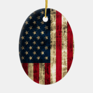 Beunruhigte Schmutz-amerikanische Flagge Keramikornament