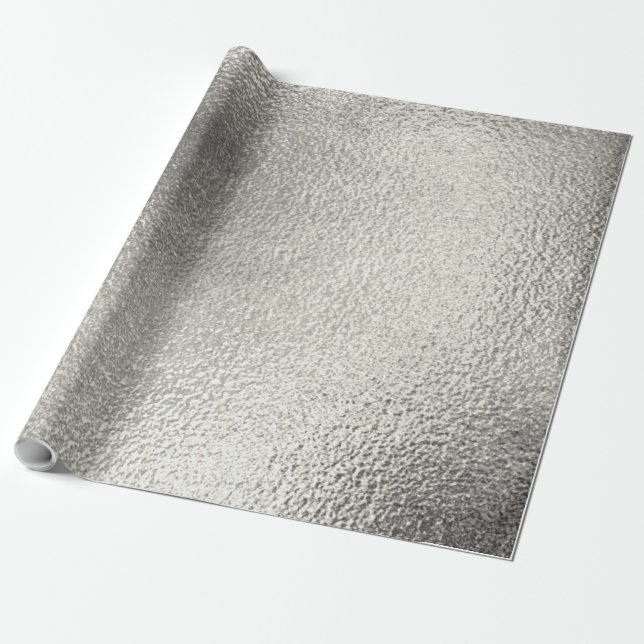 Beunruhigte silberne metallische Beschaffenheit 10 Geschenkpapier (Ungerollt)