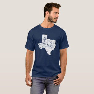 Beunruhigte Staats-Karten-Silhouette von Texas T-Shirt