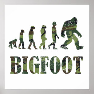 Beunruhigte Tarnungs-Bigfoot-Evolution Poster